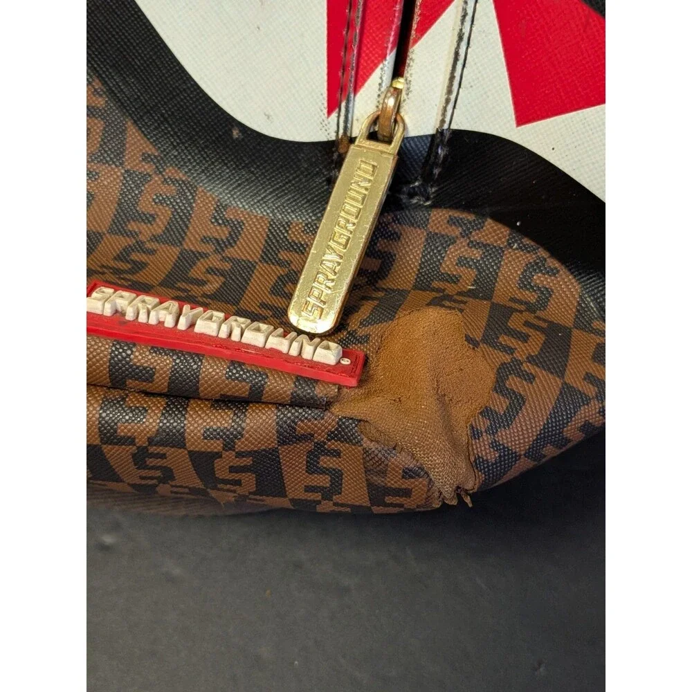 Sprayground Limited Edition Shark Mouth Backpack Zipper Needs Repair & See Photo